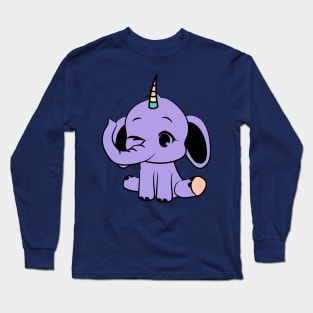 Elephanticorn, the combination of an adorable baby elephant and a unicorn Long Sleeve T-Shirt